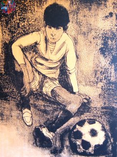 077CA - Il Calciatore - cm. 70x50 - Litografia (Lithography)